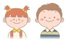 웃고 있는 두 어린이 일러스트